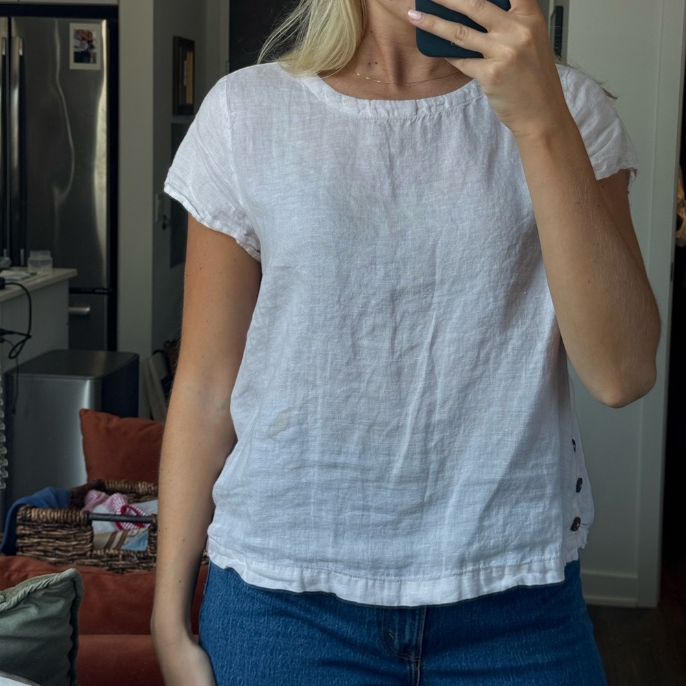 Cynthia Rowley White Short Sleeve Top